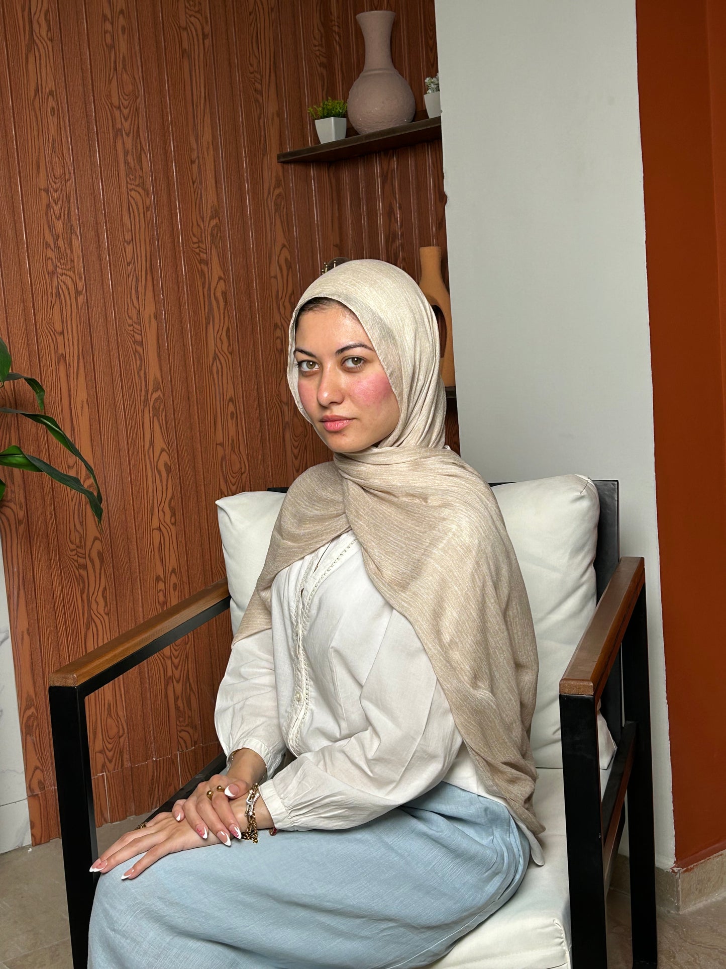 Beige Cotton Crinkle
