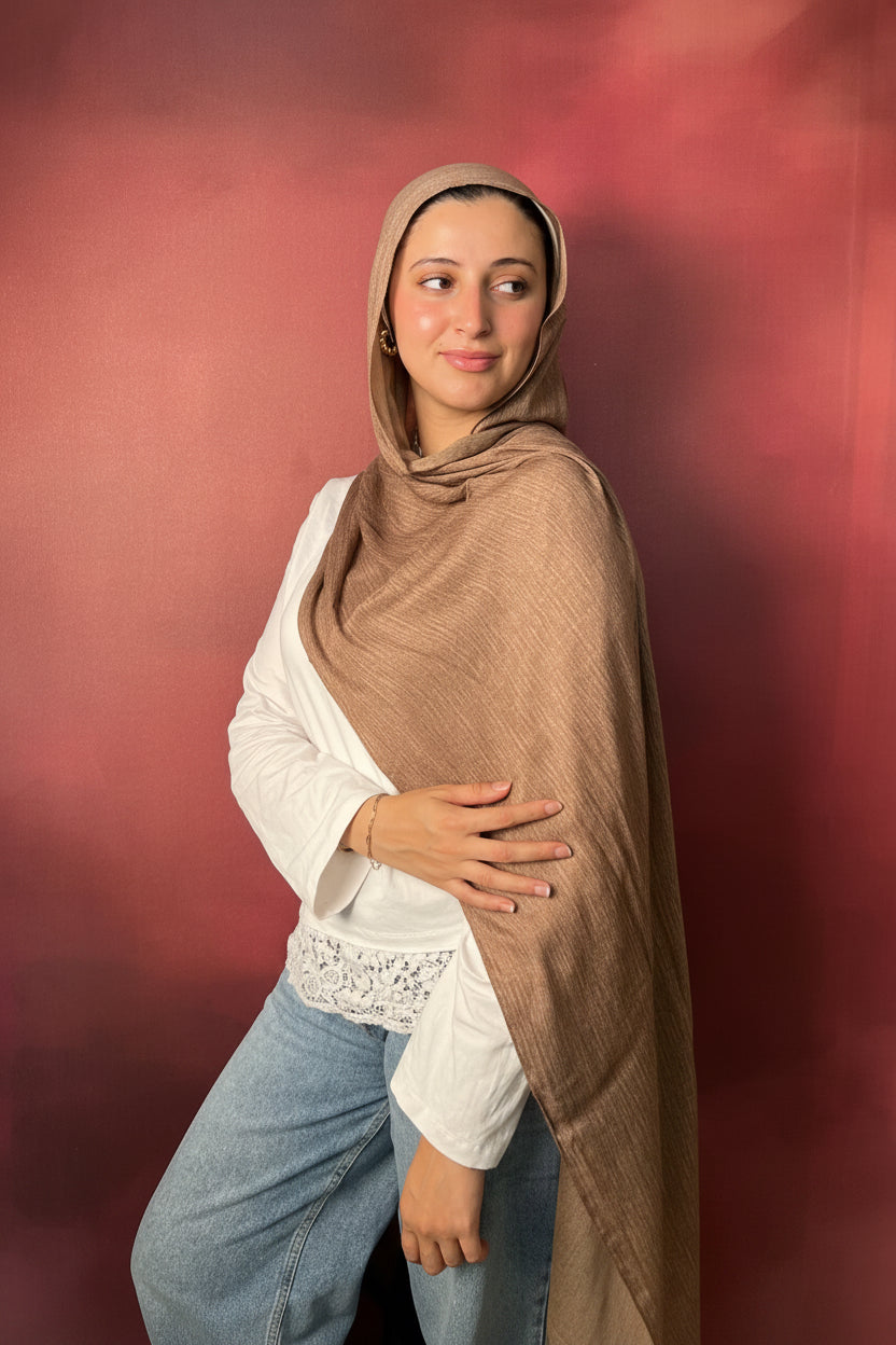 Light Brown Cotton Crinkle