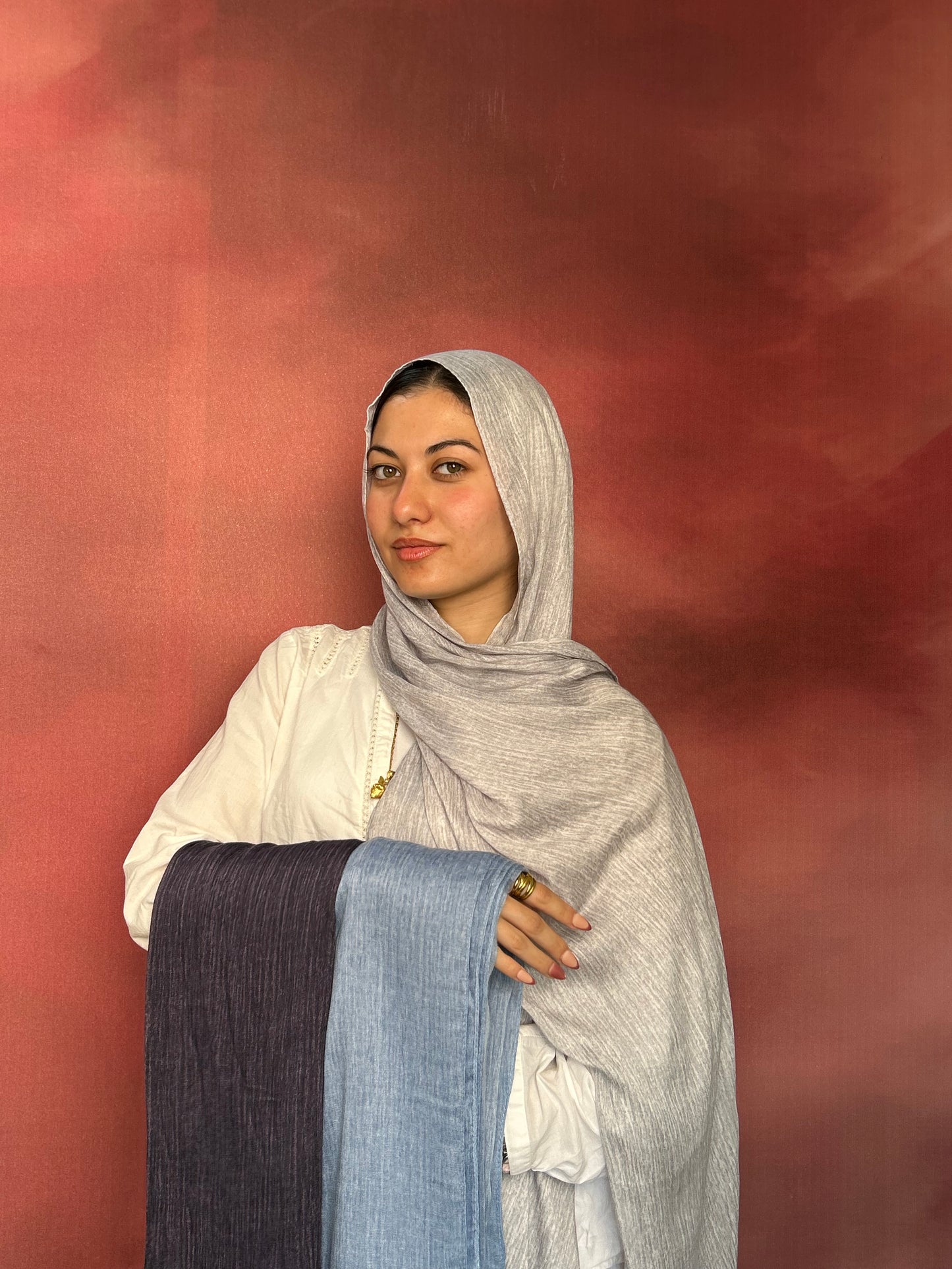 Light Grey Cotton Crinkle