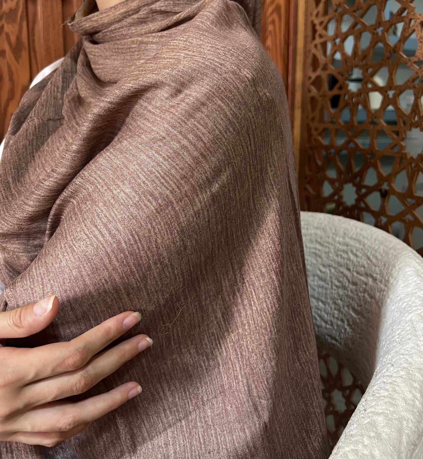 Light Brown Cotton Crinkle
